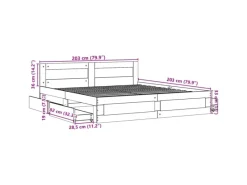 vidaXL Bettgestell mit Kopfteil ohne Matratze Weiß 200x200 cm 3295534