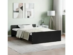 vidaXL Bettgestell mit Kopf- und Fußteil Schwarz 120x200 cm1909008