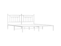 vidaXL Bettgestell mit Kopfteil Metall Weiß 200x200 cm Modell 31846457
