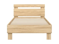 Best vidaXL Bettgestell mit Kopfteil und LED-Leuchten Sonoma-Eiche 90x190cm 838745 Sonoma Eiche