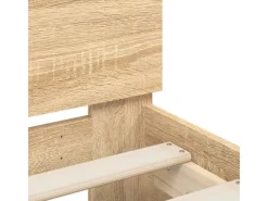 Best vidaXL Bettgestell mit Kopfteil und LED-Leuchten Sonoma-Eiche 90x190cm 838745 Sonoma Eiche