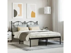 vidaXL Bettgestell mit Kopfteil Metall Schwarz 140x200 cm Modell 71846313