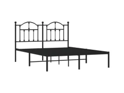 vidaXL Bettgestell mit Kopfteil Metall Schwarz 140x200 cm Modell 71846313