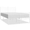 vidaXL Bettgestell mit Kopf- und Fußteil Metall Weiß 140x200 cm Modell 21629523