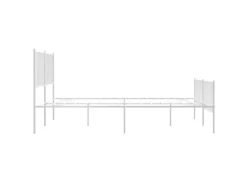 vidaXL Bettgestell mit Kopf- und Fußteil Metall Weiß 140x200 cm Modell 21629523