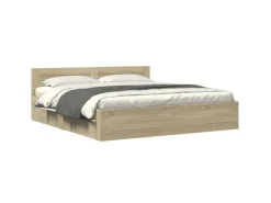 Outlet vidaXL Bettgestell mit Kopfteil Sonoma-Eiche 180x200 cm Holzwerkstoff2104136