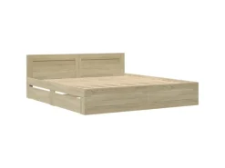 Outlet vidaXL Bettgestell mit Kopfteil Sonoma-Eiche 180x200 cm Holzwerkstoff2104136