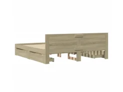 Outlet vidaXL Bettgestell mit Kopfteil Sonoma-Eiche 180x200 cm Holzwerkstoff2104136