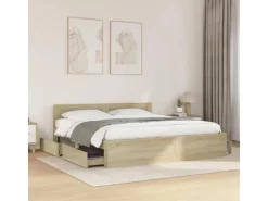 Outlet vidaXL Bettgestell mit Kopfteil Sonoma-Eiche 180x200 cm Holzwerkstoff2104136