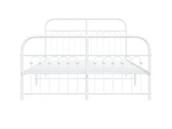 Outlet vidaXL Bettgestell mit Kopf- und Fußteil Metall 137x190 cm 376666 Weiß