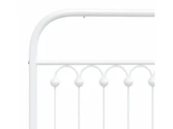 Outlet vidaXL Bettgestell mit Kopf- und Fußteil Metall 137x190 cm 376666 Weiß