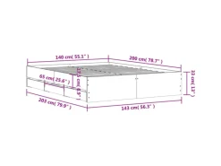 Best vidaXL Bettgestell mit Schubladen Sonoma-Eiche 140x200cm Holzwerkstoff1957486