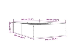 Discount vidaXL Bettgestell 140x200 cm Holzwerkstoff 3280923 Weiß