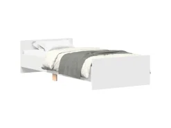 vidaXL Bettgestell Weiß 100x200 cm Holzwerkstoff 835932