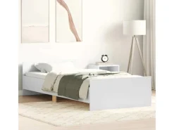 vidaXL Bettgestell Weiß 100x200 cm Holzwerkstoff 835932