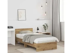 vidaXL Bettrahmen mit Kopfteil Artisan-Eiche 90 x 200 cm Holzwerkstoff 871655