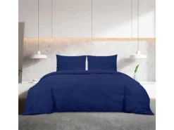 New vidaXL Bettwäsche-Set Marine 220x240 cm Baumwolle 136147 Blau