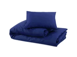 New vidaXL Bettwäsche-Set Marine 220x240 cm Baumwolle 136147 Blau