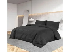 Online vidaXL Bettwäsche-Set 200x200 cm Leichte Mikrofaser 135976 Schwarz