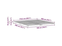 Hot vidaXL Bodenbettgestell 180 x 200 cm Massivholz Kiefer 873061 Braun