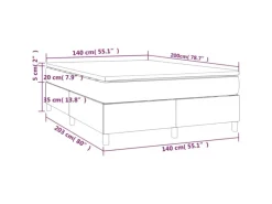 vidaXL Boxspringbett mit Matratze Hellgrau 140x200 cm Samt1399424