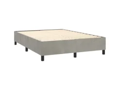 vidaXL Boxspringbett mit Matratze Hellgrau 140x200 cm Samt1399424