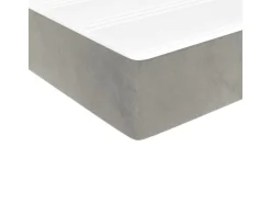 vidaXL Boxspringbett mit Matratze Hellgrau 140x200 cm Samt1399424