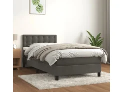 Best vidaXL Boxspringbett mit Matratze Dunkelgrau 90x200 cm Samt1348800