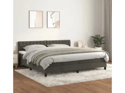 Sale vidaXL Boxspringbett mit Matratze Dunkelgrau 200x200 cm Samt1357756