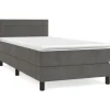 Clearance vidaXL Boxspringbett mit Matratze Dunkelgrau 90x200 cm Samt1389956