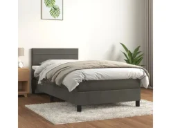 Clearance vidaXL Boxspringbett mit Matratze Dunkelgrau 90x200 cm Samt1389956
