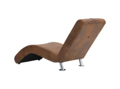 vidaXL Chaiselongue mit Kissen Braun Wildleder-Optik Modell 1