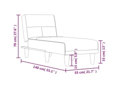 Clearance vidaXL Chaiselongue Schwarz Stoff Modell 3
