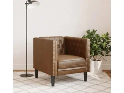 vidaXL Chesterfield-Sessel Braun Kunstleder in Wildleder-Optik 2164395