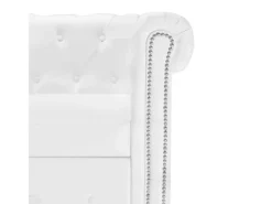vidaXL Chesterfield-Sofa L-Form Kunstleder Weiß