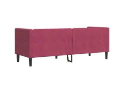 Hot vidaXL Chesterfield-Sofa mit Nackenrollen 3-Sitzer Weinrot Samt 2144773