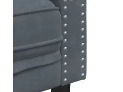 Outlet vidaXL Chesterfield-Sofa mit Nackenrollen 3-Sitzer Dunkelgrau Samt 2162728