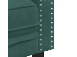 vidaXL Chesterfield-Sofa mit Nackenrollen 3-Sitzer Dunkelgrün Samt 2144774
