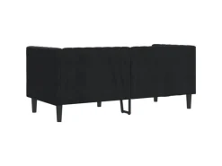 Outlet vidaXL Chesterfield-Sofa mit Nackenrollen 2-Sitzer Schwarz Samt 2144771