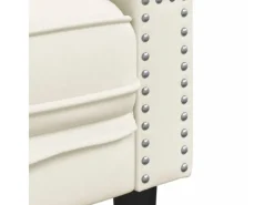 Online vidaXL Chesterfield-Sofa mit Nackenrollen 3-Sitzer Creme Samt 2157823