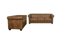 Discount vidaXL Chesterfield-Sofas 2-Sitzer und 3-Sitzer Braun