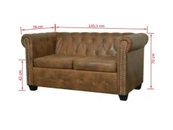 Discount vidaXL Chesterfield-Sofas 2-Sitzer und 3-Sitzer Braun