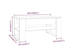 vidaXL Couchtisch Sonoma-Eiche 102x55x45 cm Holzwerkstoff