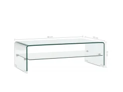 Best vidaXL Couchtisch Transparent 98×45×31 cm Hartglas 284745