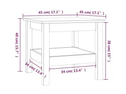 Hot vidaXL Couchtisch 45x45x40 cm Massivholz Kiefer