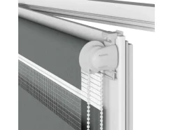 Online vidaXL Doppelrollo 85x200 cm Stoffbreite 80,9 cm Polyester 4014154 Dunkelgrau