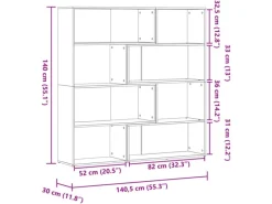 Online vidaXL Eck-Bücherregal 4 Etagen Artisan-Eiche 85x85x140 Holzwerkstoff