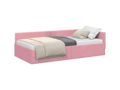 vidaXL Eckbettgestell mit Kopfteil 100 x 200 cm Stoff 42016094