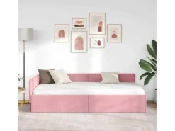 vidaXL Eckbettgestell mit Kopfteil 100 x 200 cm Stoff 42016094