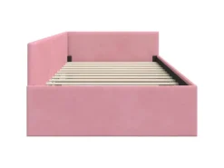 vidaXL Eckbettgestell mit Kopfteil 100 x 200 cm Stoff 42016094